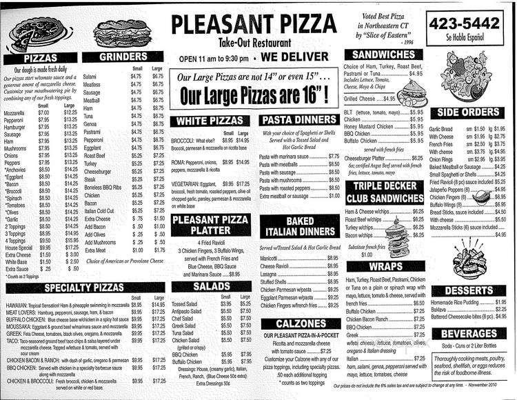 Pleasant Pizza - Willimantic, CT