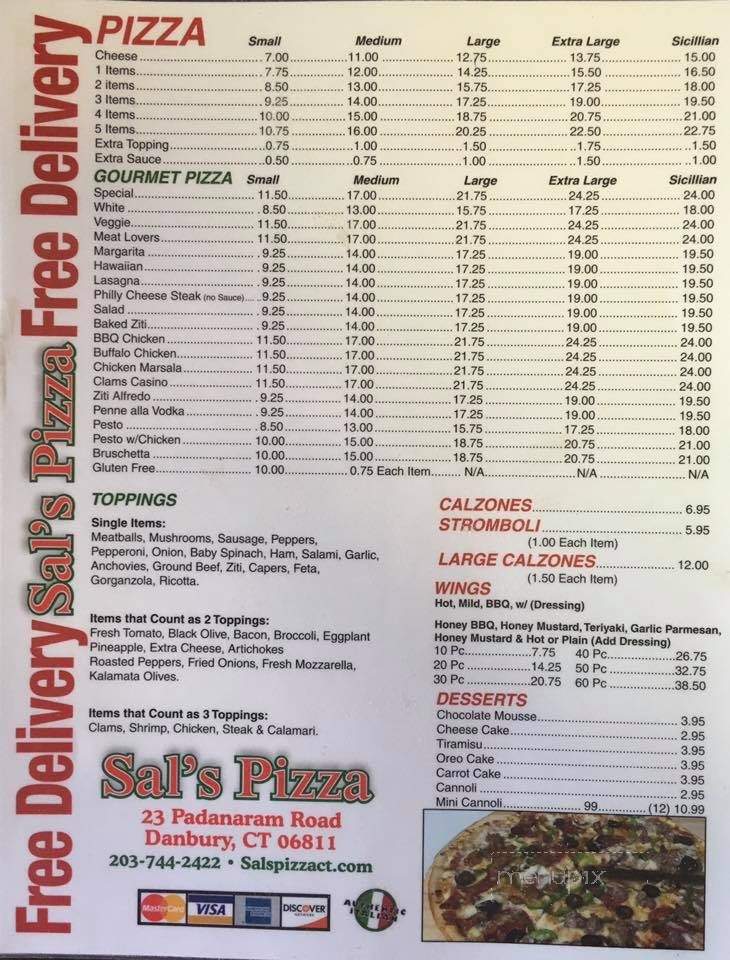 Sal's Pizza Restaurant - Danbury, CT