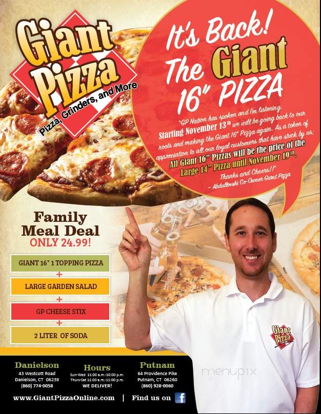 Giant Pizza of Putnam - Putnam, CT