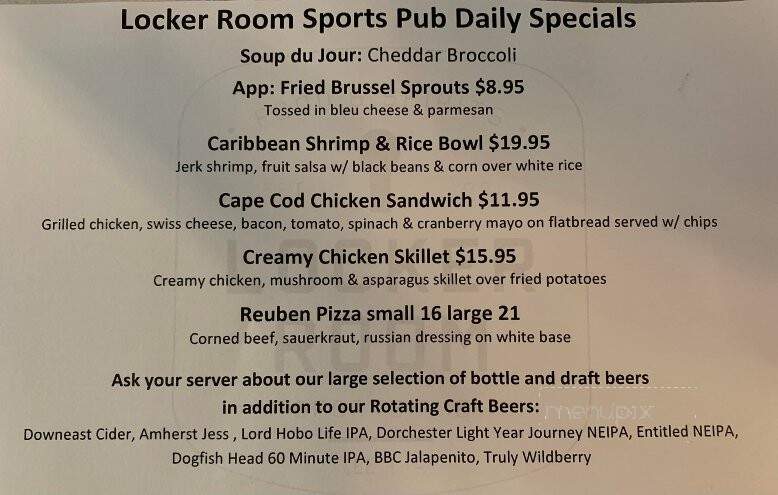 Locker Room Sports Bar - Lee, MA