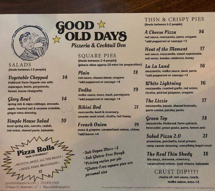 Good Old Days Pizza - Newtown, CT