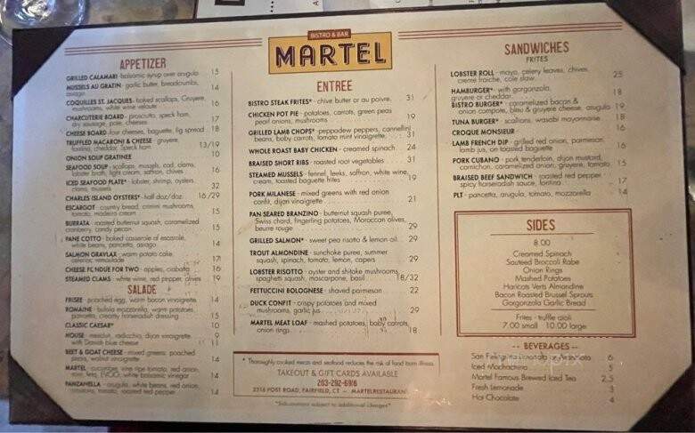 Martel Restaurant - Fairfield, CT