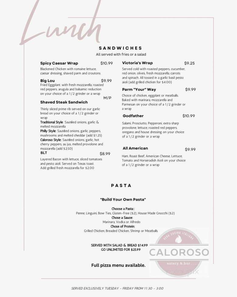 Caloroso Eatery & Bar - Shelton, CT