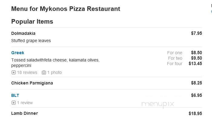 Mykonos Pizza Restaurant - Danbury, CT