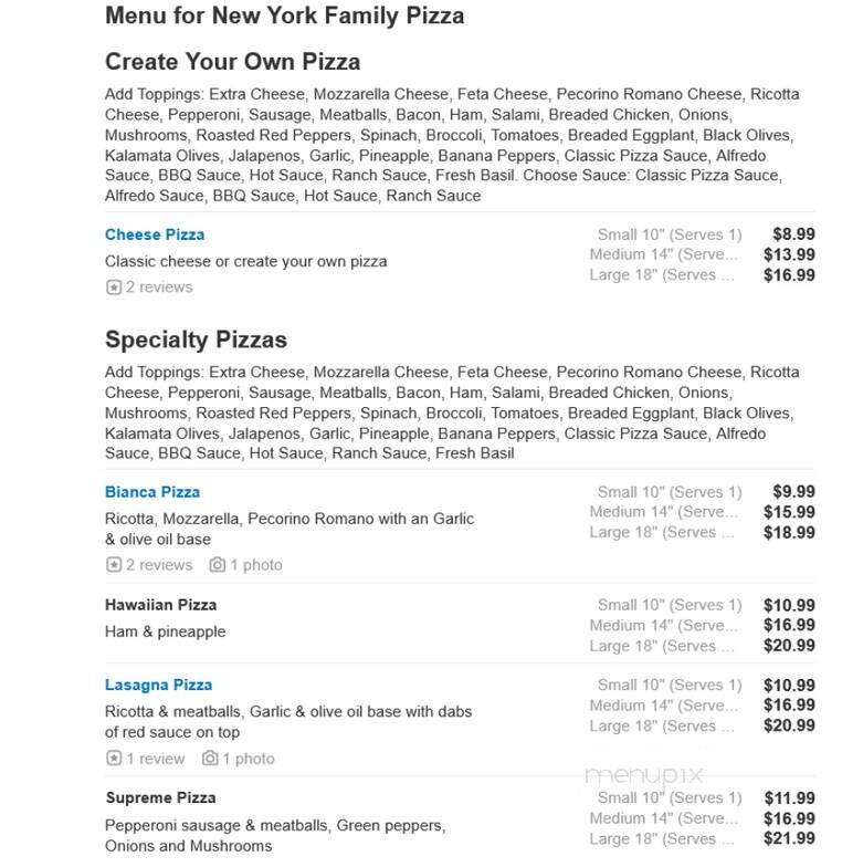 New York Family Pizza - Groton, CT