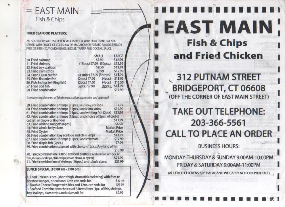 East Main Fish n Chips - Bridgeport, CT